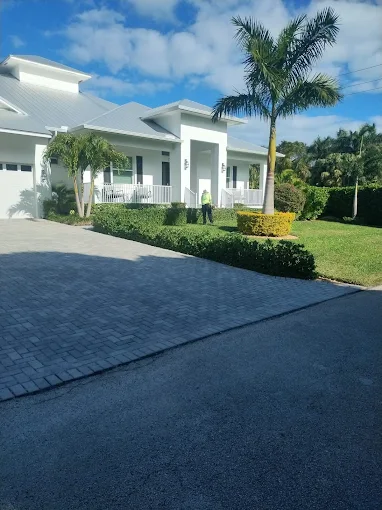 Professionally maintained lawn and tropical landscaping in Stuart, Florida